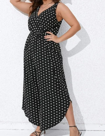 Salopeta SHEIN CURVE, alb/negru