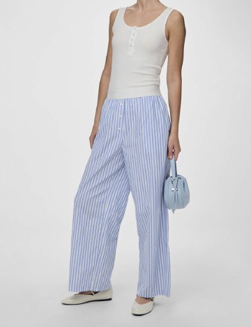 
						Pantaloni Pieces, albastru
