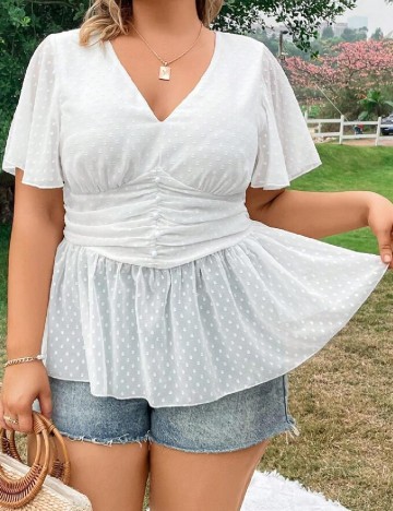 
						Tricou SHEIN CURVE, alb