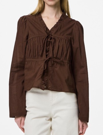 
						Bluza Pieces, maro