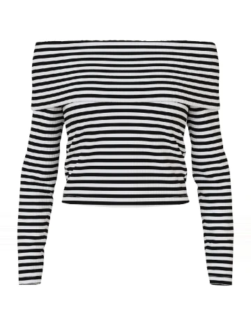 Bluza Pieces, alb/negru