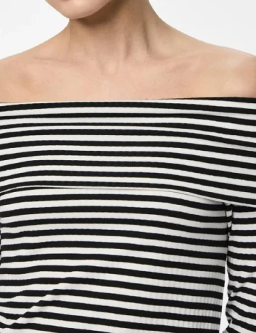 Bluza Pieces, alb/negru