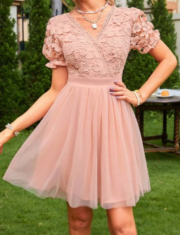 Rochie scurta Simplee, roz