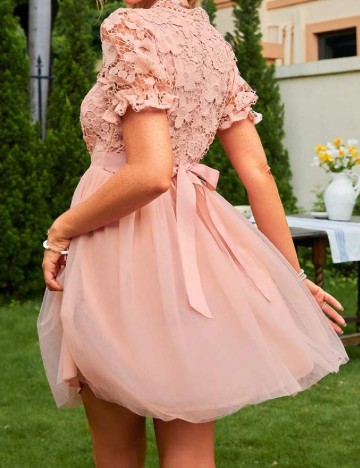 Rochie scurta Simplee, roz