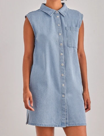 Rochie scurta Pieces, albastru
