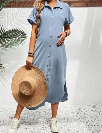 Rochie medie SHEIN Maternity, albastru