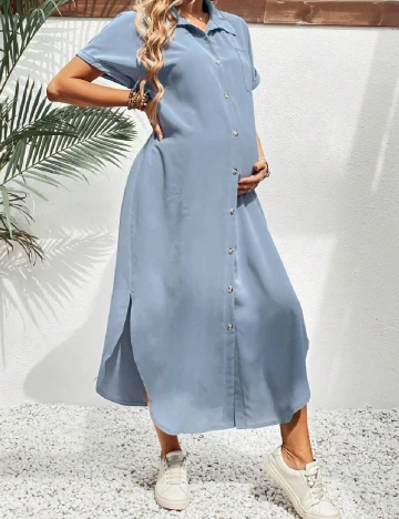 Rochie medie SHEIN Maternity, albastru