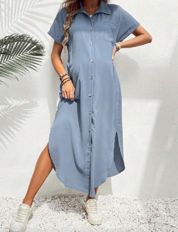 Rochie medie SHEIN Maternity, albastru