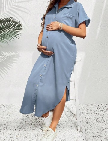 Rochie medie SHEIN Maternity, albastru