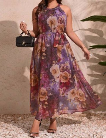 Rochie lunga SHEIN CURVE, floral print