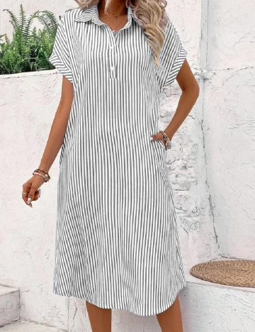 Rochie medie SHEIN, alb/gri Gri