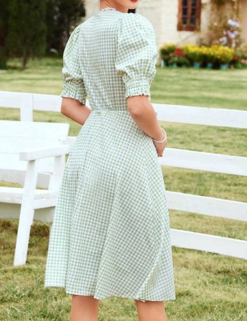 Rochie medie SHEIN, verde/alb