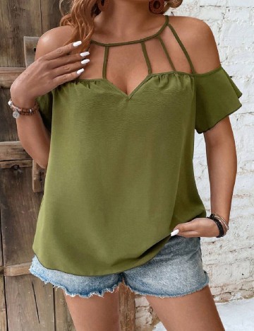 Bluza SHEIN CURVE, verde