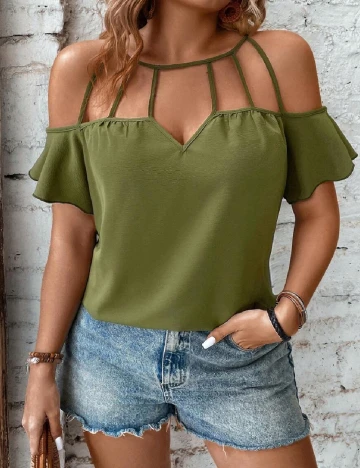 Bluza SHEIN CURVE, verde