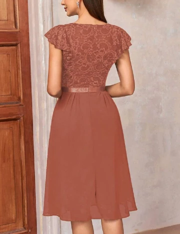 Rochie scurta Miusol, caramiziu