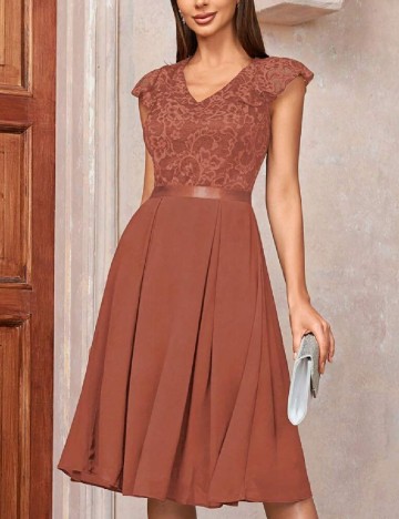 Rochie scurta Miusol, caramiziu