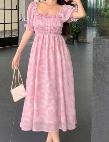 Rochie medie Dazy, roz Roz