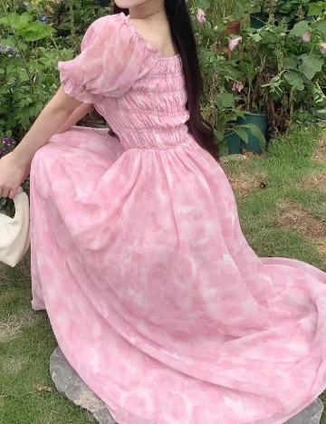 Rochie medie Dazy, roz Roz