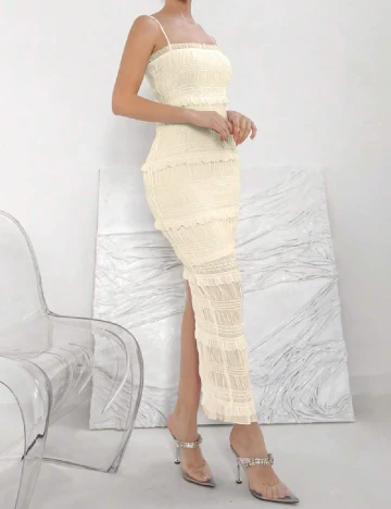 Rochie lunga SHEIN, crem