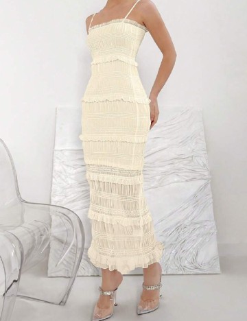 Rochie lunga SHEIN, crem