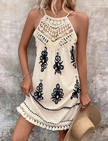 Rochie scurta SHEIN, crem