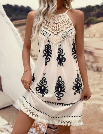 Rochie scurta SHEIN, crem