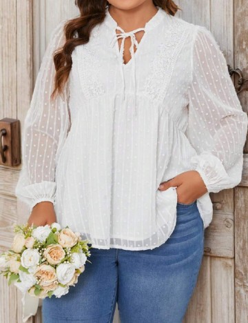 Bluza SHEIN CURVE, alb