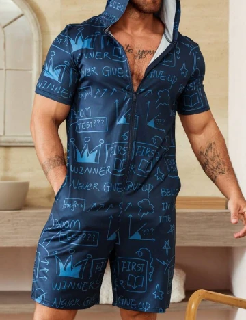 Pijama SHEIN, albastru Albastru
