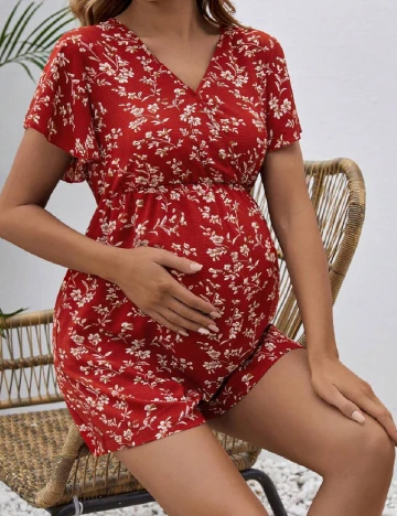 Salopeta SHEIN Maternity, rosu