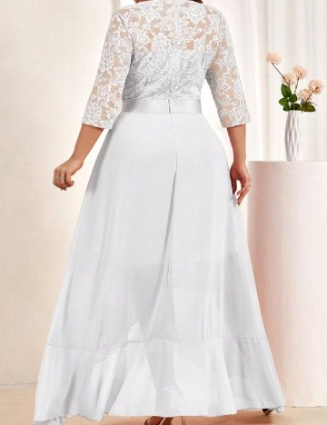 Rochie lunga Miusol Plus Size, alb