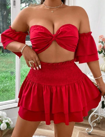 Compleu SHEIN CURVE, rosu