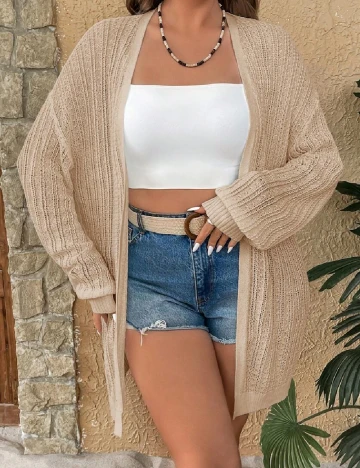 Cardigan SHEIN CURVE, maro