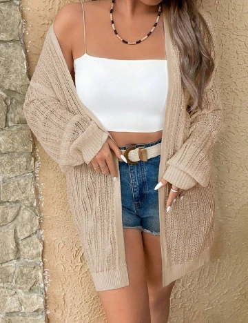 Cardigan SHEIN CURVE, maro