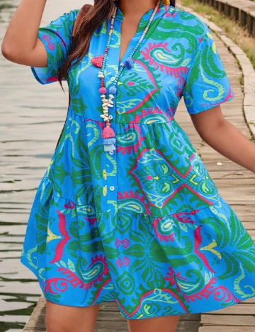 Rochie scurta SHEIN CURVE, albastru