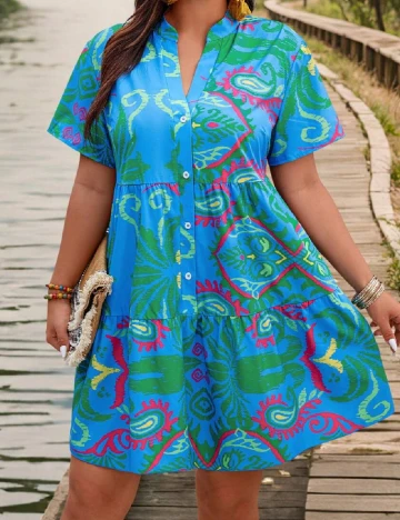 Rochie scurta SHEIN CURVE, albastru