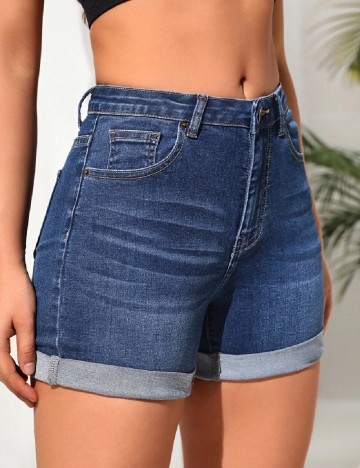 Pantaloni scurti SHEIN, albastru