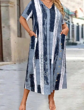 Rochie lunga SHEIN CURVE, albastru