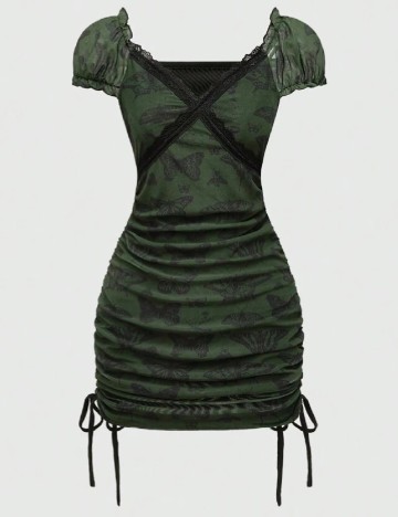 Rochie scurta Romwe, verde