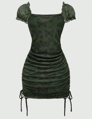 Rochie scurta Romwe, verde