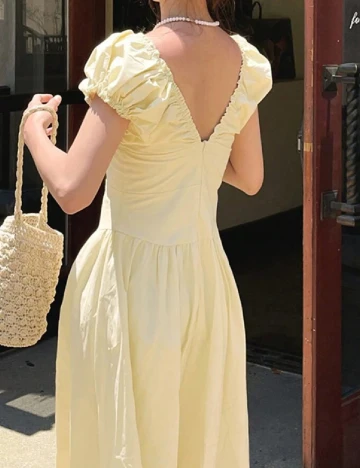 Rochie medie Dazy, galben