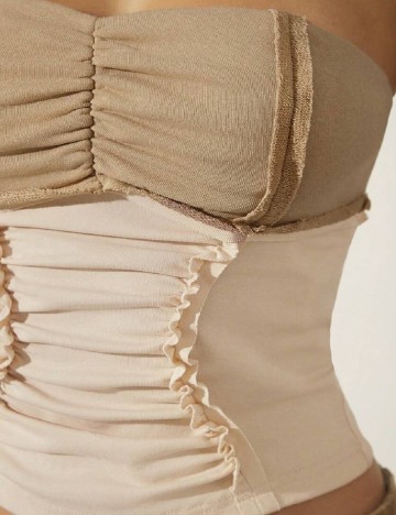 Top SHEIN, maro/crem