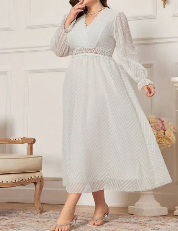 Rochie medie SHEIN CURVE, alb
