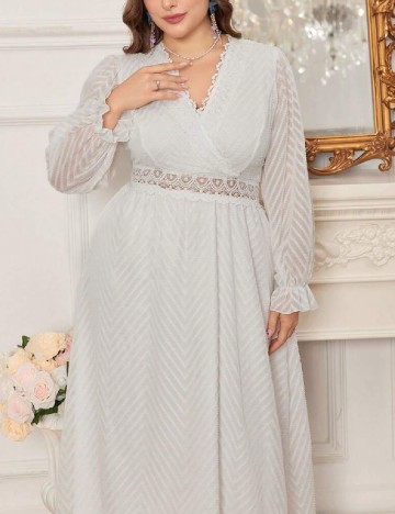 Rochie medie SHEIN CURVE, alb