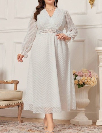 Rochie medie SHEIN CURVE, alb