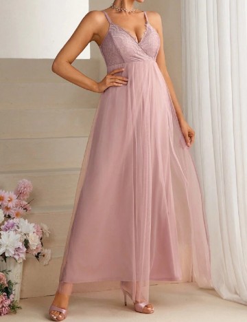 Rochie lunga SHEIN, roz pudra