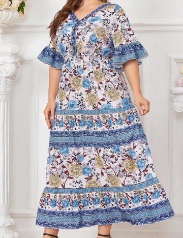 Rochie lunga SHEIN CURVE, floral print