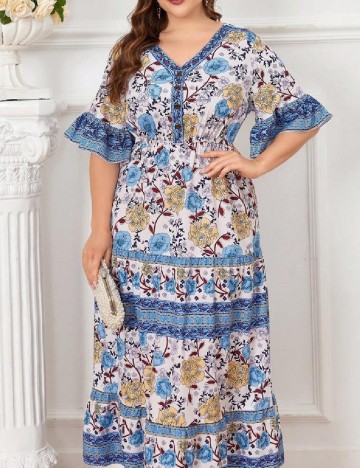 Rochie lunga SHEIN CURVE, floral print