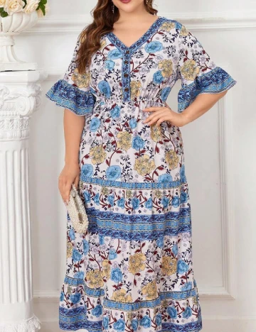 Rochie lunga SHEIN CURVE, floral print