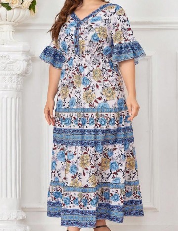 Rochie lunga SHEIN CURVE, floral print