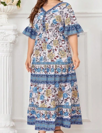 Rochie lunga SHEIN CURVE, floral print